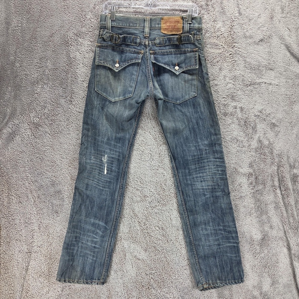 VTG Levis 501 Jeans Mens 29x30 Blue Cinch Back Regular Straight Flap Pockets USA